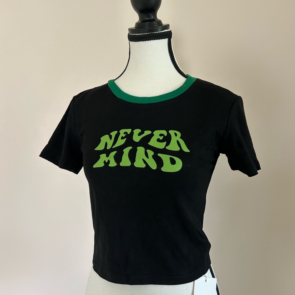 YK Never Mind Vintage Graphic Black Tee